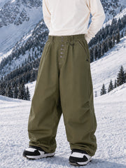 Men's Workwear Raw Utility Rivet Denim Snowboarding Pants – Oversized Fit with Double Back Pocket