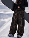 Women's Wild Motion Super Baggy Snow Pants – Reflective Colorblock Multi Pocket Design