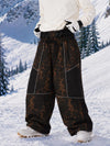 Men's Wild Motion Super Baggy Snow Pants – Multi Pocket Reflective Colorblock Design