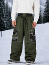Men's Wild Motion Super Baggy Snow Pants – Multi Pocket Reflective Colorblock Design