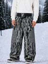 Men's Wild Motion Super Baggy Snow Pants – Multi Pocket Reflective Colorblock Design
