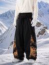 Men's Hyper Flux Color Graffiti Panel Reflective Line Jogger Baggy Snow Pants