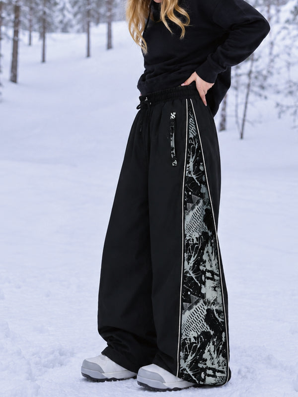 Women's Hyper Flux Side Zip Graffiti Panel Extra Baggy Freestyle Snow Pants