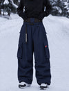 Women's Street Utility Cargo Baggy Snow Pants – Multi Pocket Belt Design