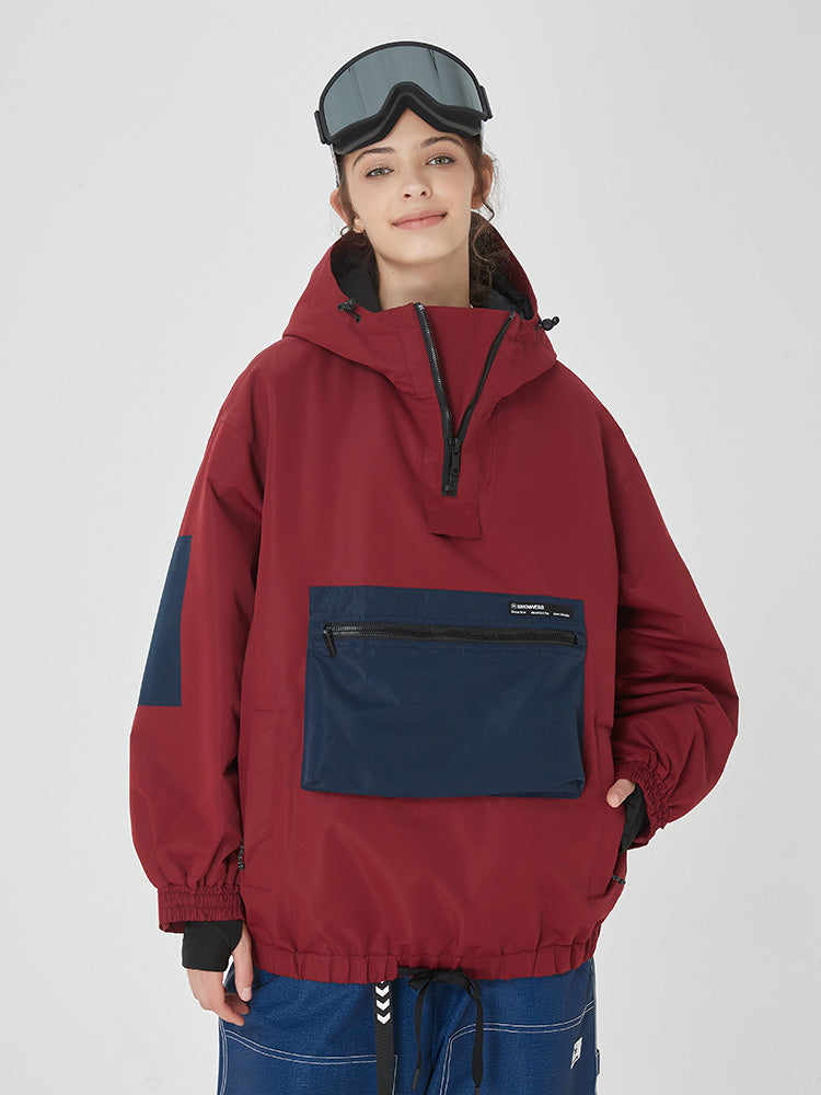 Women's Winter Bomber Baggy Snow Jacket with Swag Cargo Pockets Snowboard Pants