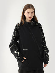 Women's Air Pose Oblique Zipper Wave Anorak Snow Jacket
