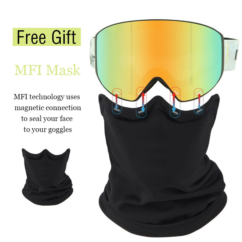ski goggles magnetic face mask Cosone Unisex Photochromic Interchangeable Lens Snow Goggle + MFI Mask