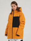 Women's Gsou Snow Powder Search Colorblock 2 Way Zipper Snow Jacket