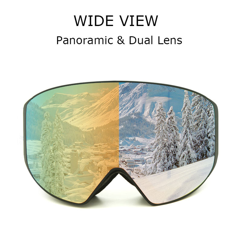 Cosone Unisex Photochromic Interchangeable Lens Snow Goggle + MFI Mask