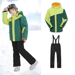 Boys Unisex Winter Mountain Snowsuits Waterproof Jackets & Pants Set
