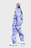Mens PINGUP Hip Hop Snowboard Suit Stylish Purple Ribbons Suit