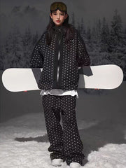 Women's Mountain Fancy Polka Dot Stars Freestyle Snow Suits