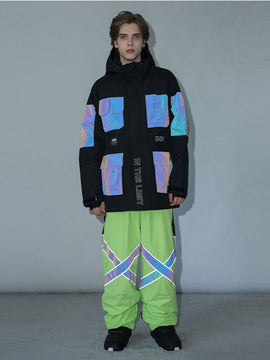 Men's RAWRWAR Winter Space Reflective Snowboard Jacket & Pants