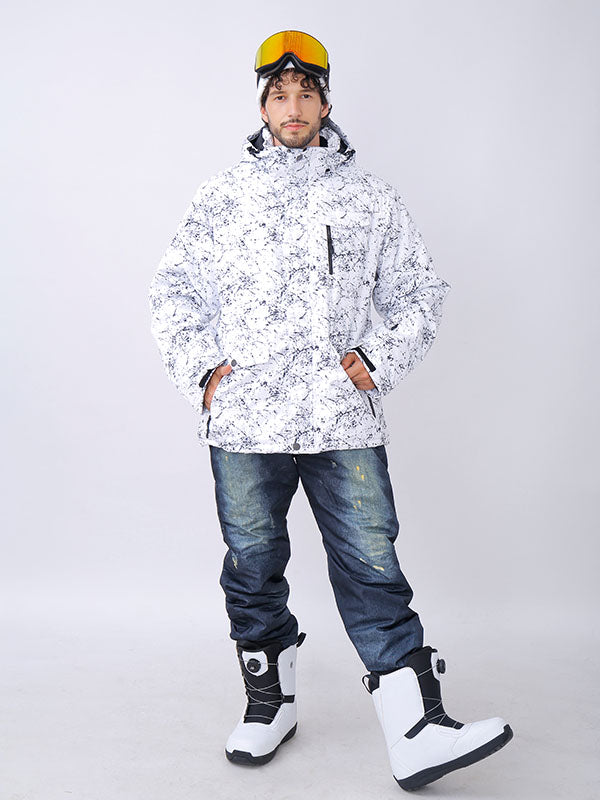 Men's Unisex Snowy Owl Mountain Waterproof Hooded Ski Jacket