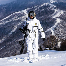 Men's PINGUP Nasa Space Station One Piece Snowboard Suits Ski Jumpsuit