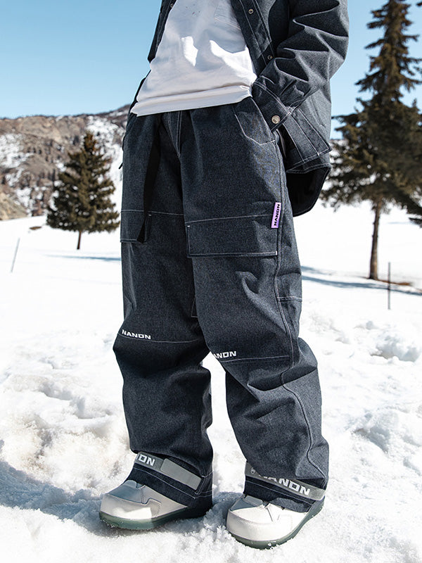 Men's Nandn Mountain Beast Denim Prime Baggy Snowboard Pants Snowshred