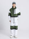 Men's Cosone Winter Forward Zipper Colorblock Windbreaker Snow Jacket & Pants Set