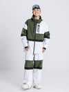 Men's Cosone Winter Forward Zipper Colorblock Windbreaker Snow Jacket & Pants Set