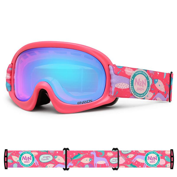 Kids Nandn Unisex Wintersports Fashion Snow Goggles Package
