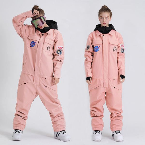 Women's SMN Slope Star Nasa Icon One Piece Ski Suits Winter Jumpsuit (U.S. Local Shipping)