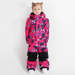 Youth Waterproof Colorful Winter Cuty Ski Suit One Piece Snowsuits