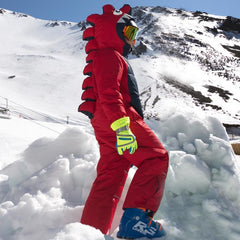 High Experience Women's Winter Fur Hood Chic One Piece Ski Jumpsuit