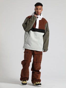 Men's Gsou Snow Corduroy Anorak Two Piece Set Snow Suit