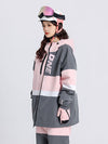 Women's Cosone Winter Forward Zipper Colorblock Windbreaker Snow Jacket