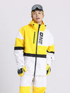 Men's Cosone Winter Forward Zipper Colorblock Windbreaker Snow Jacket