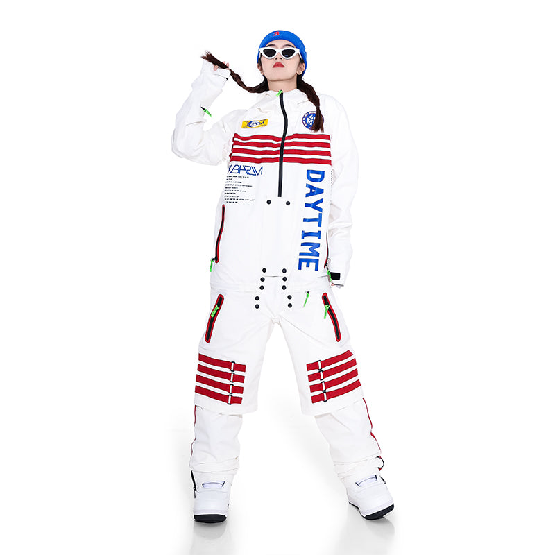 Men's PINGUP Nasa Space Station One Piece Snowboard Suits Ski Jumpsuit
