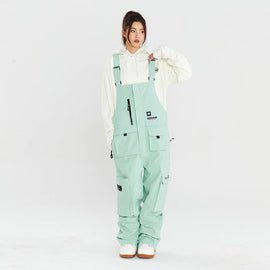 Women's Nandn Pockets Fun Snowboard Bibs Snow Pants