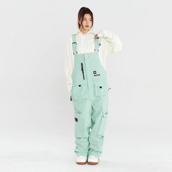 Women's Nandn Pockets Fun Snowboard Bibs Snow Pants