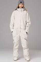 Women's Searipe One Piece White Ski Suits Winter Jumpsuit Snowsuits