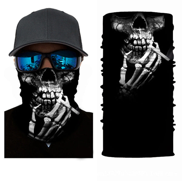 Unisex 3D Smoking Skull Face Masks & Neck Warmer