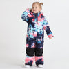 Boy & Girls Unisex Waterproof Colorful Winter Cuty Ski Suit One Piece Snowsuits