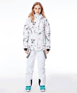 Women's SMN Winter Fashion Colorful Metropolis Ski Suits - Jacket & Pants Set