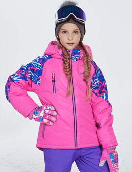 Girl's Phibee Attractive Back Pattern Winter Outdoor Sportswear Waterproof Ski Jacket