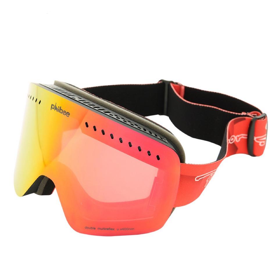 mens snow goggles Unisex Phibee Snowboard Snow Goggles for Men & Women Anti-Fog UV Protection Spherical Dual Lens Design