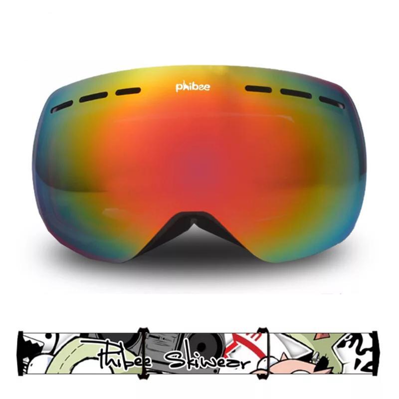100 ski goggles Unisex Phibee Ski Goggles Frameless 100% UV Protection