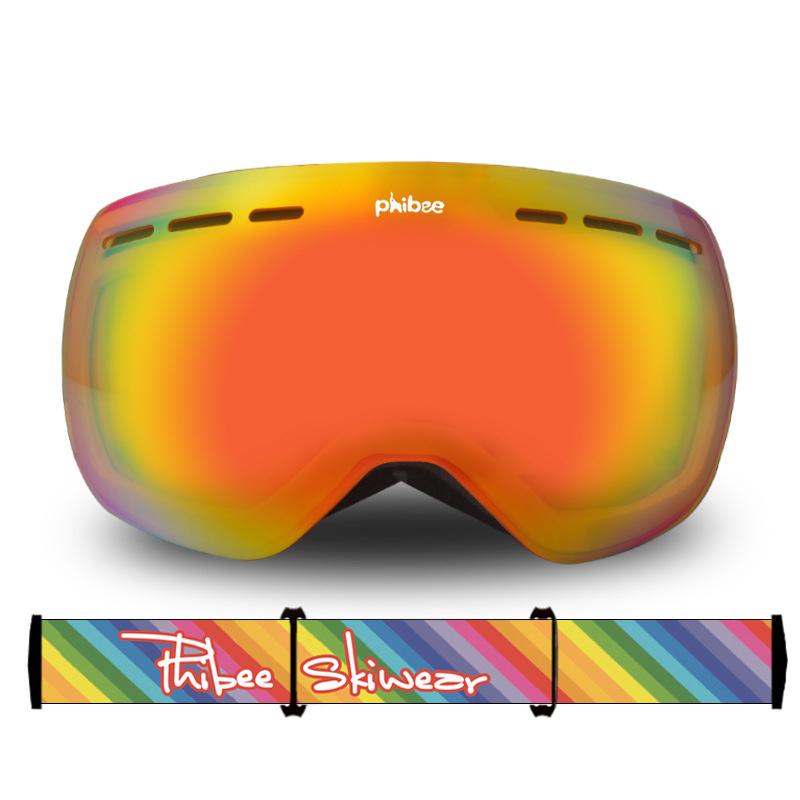 frameless ski goggles Unisex Phibee Ski Goggles Frameless 100% UV Protection