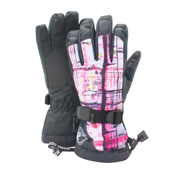 Women's Pink Secret Waterproof Snowboard Gloves - snowshred